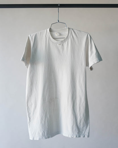 70's JC Penney Distressed & Stained White Tee - Medium
