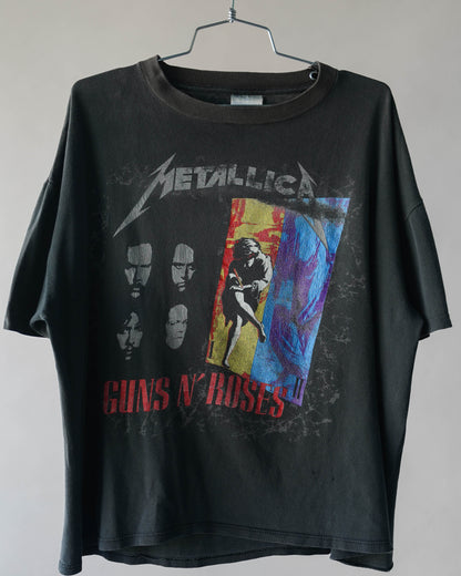 90's Metallica Guns N Roses Band Tee - Large (cropped)
