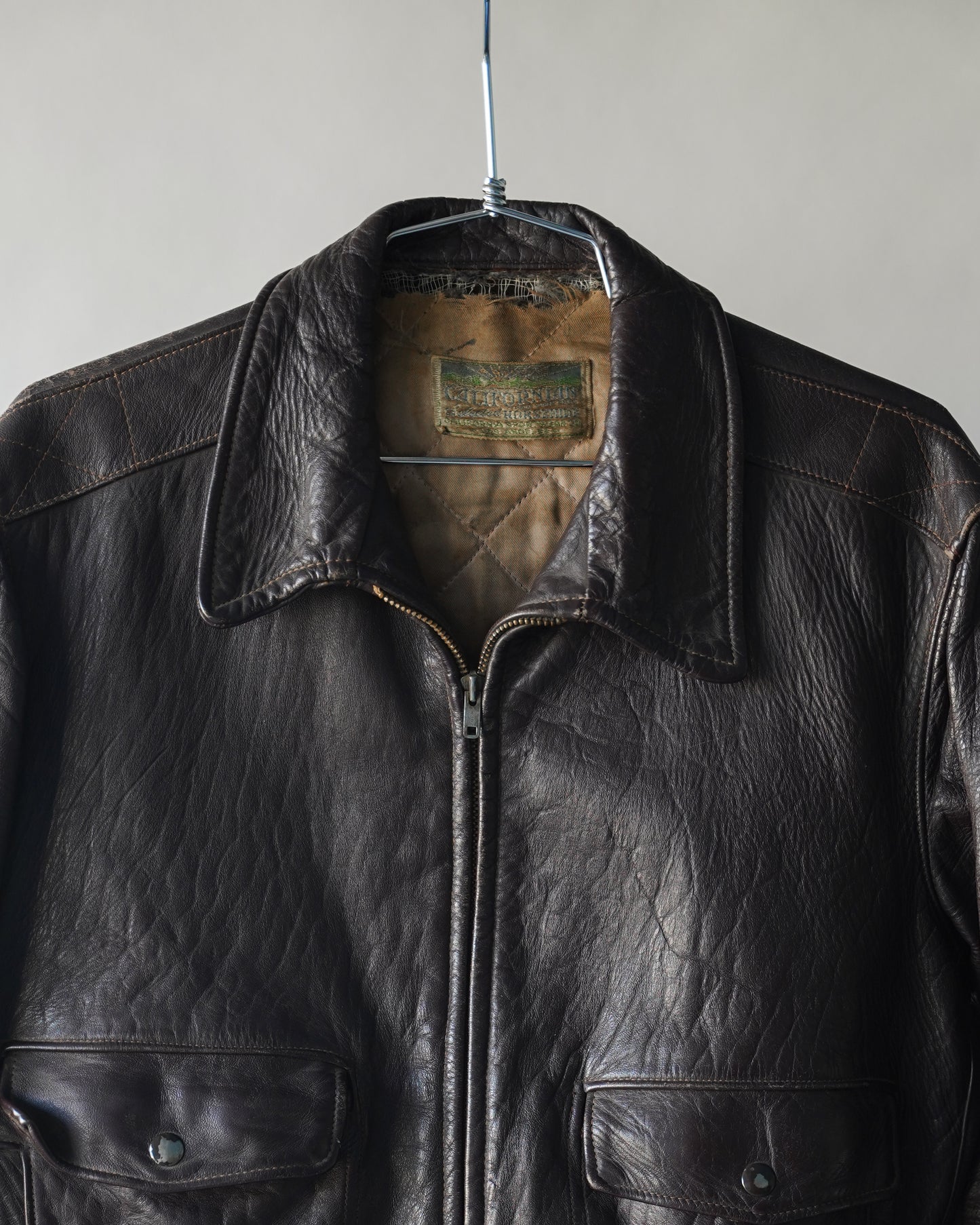 40's/50's Californian Horsehide Leather Jacket - Large