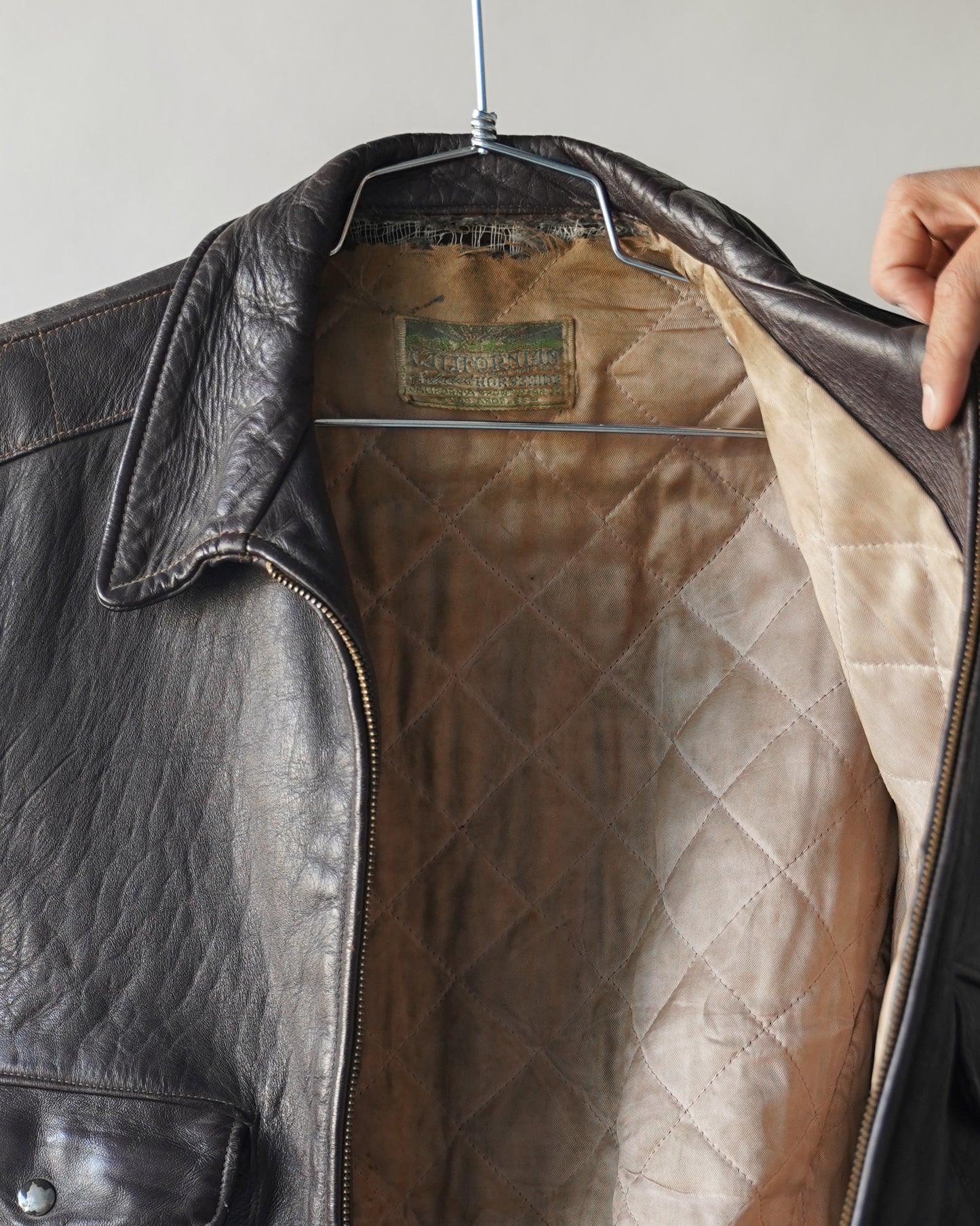 40's/50's Californian Horsehide Leather Jacket - Large