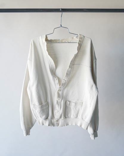 70's Cream Cotton Cardigan - XL