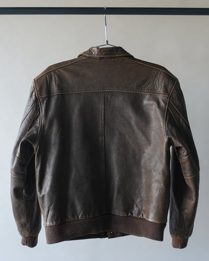 80's Leather Flight Jacket - Small