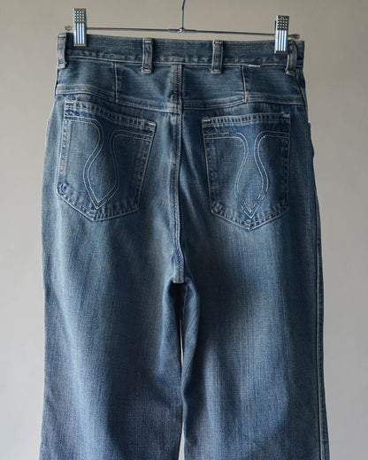 70's Denim Wide Leg Jeans - 26x28