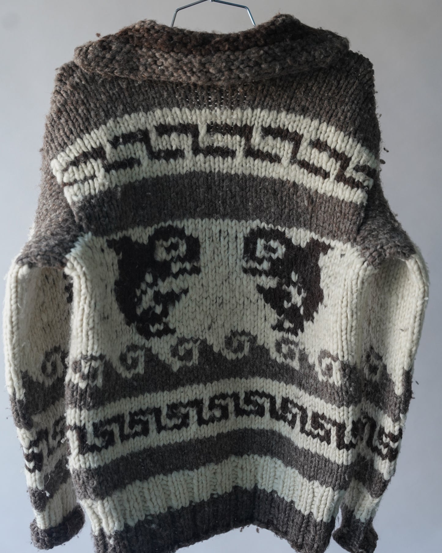 60's Cowichan Wool Knit Zip Up - Medium