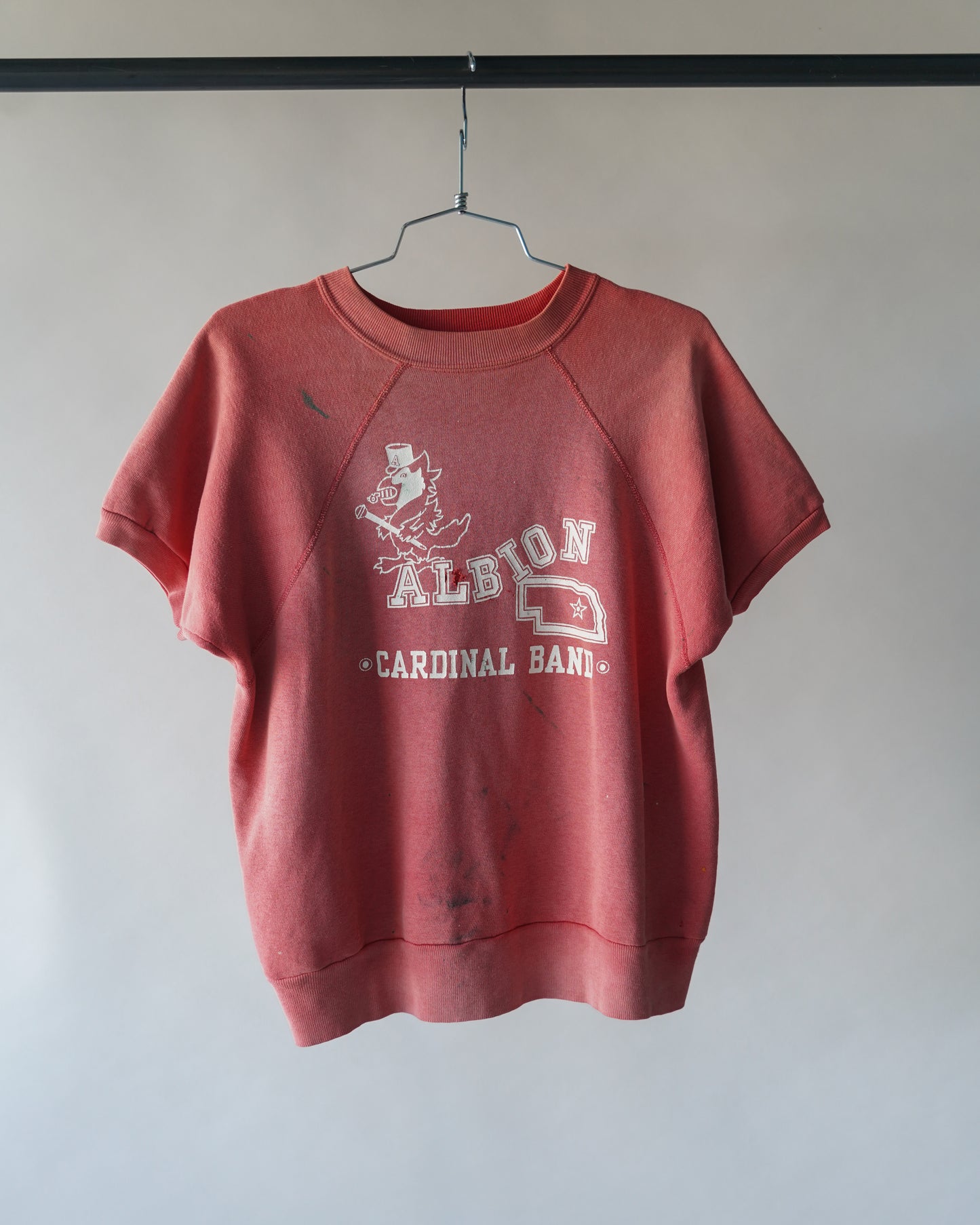 60's Faded Red Shortsleeve Sweatshirt - Large