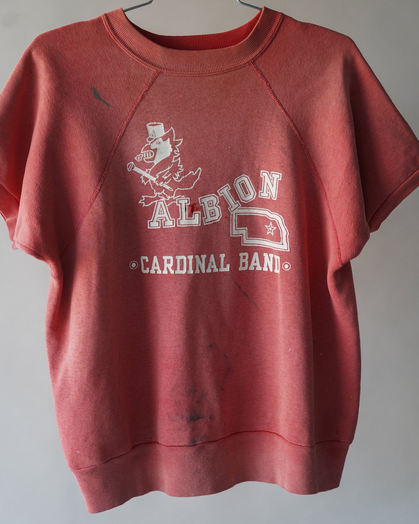 60's Faded Red Shortsleeve Sweatshirt - Large