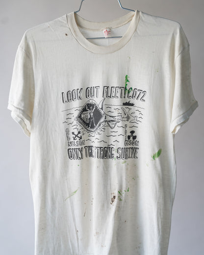 70's Military Paint Splattered Tee - Large