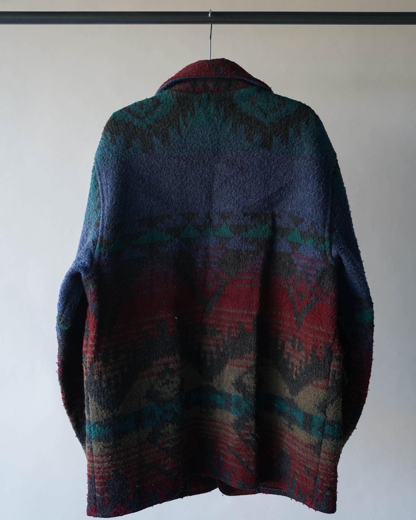 80's LL Bean Aztec Print Wool Coat - XL