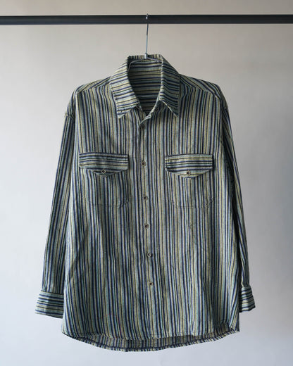 Hand Made Multi Colored Cotton Button Up Shirt - XL