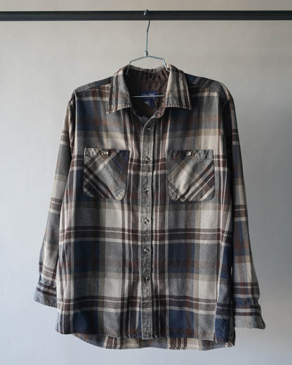 80's Wool Plaid Shirt - Large
