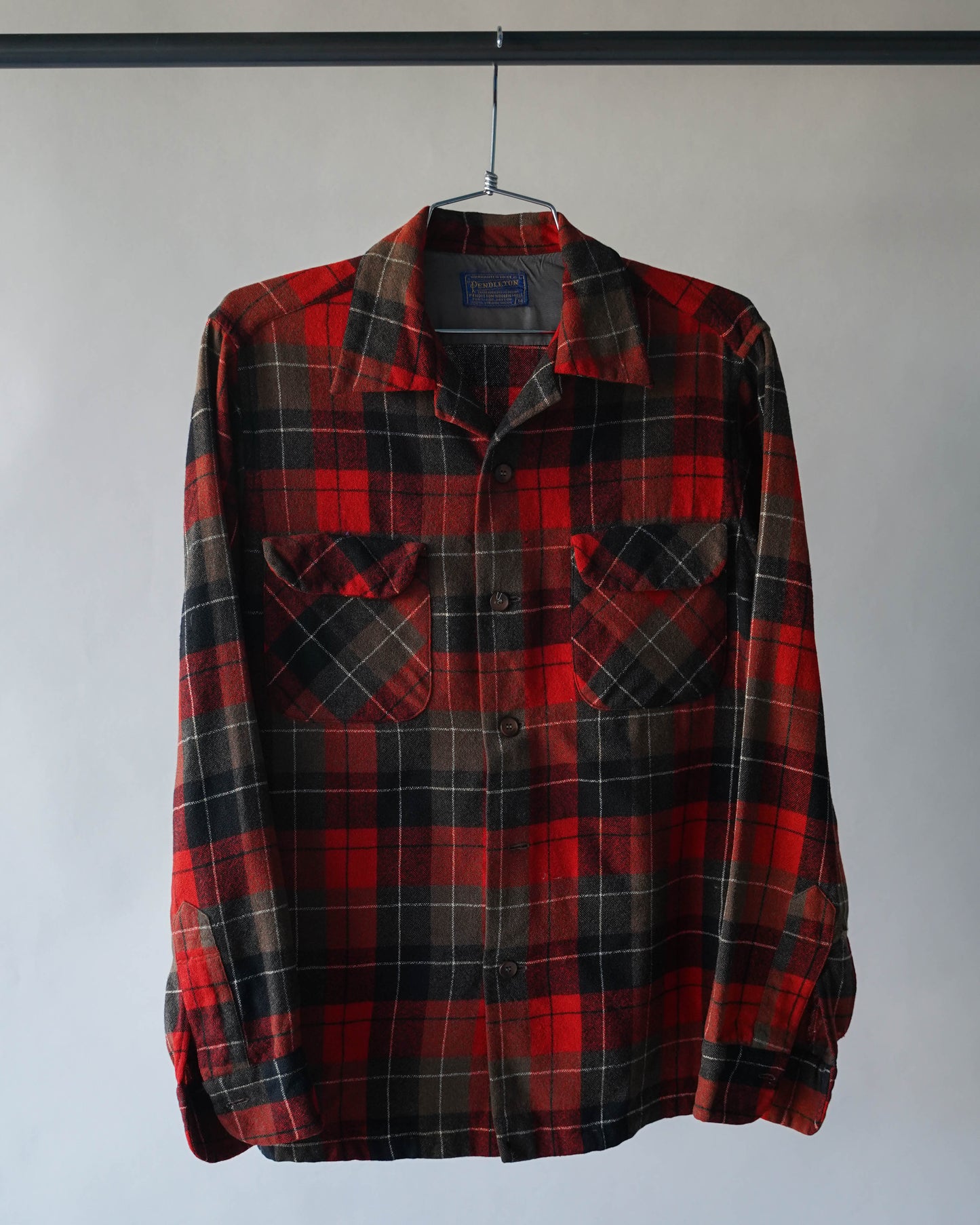 60's Pendleton Wool Loop Collar Shirt - Medium (as is)