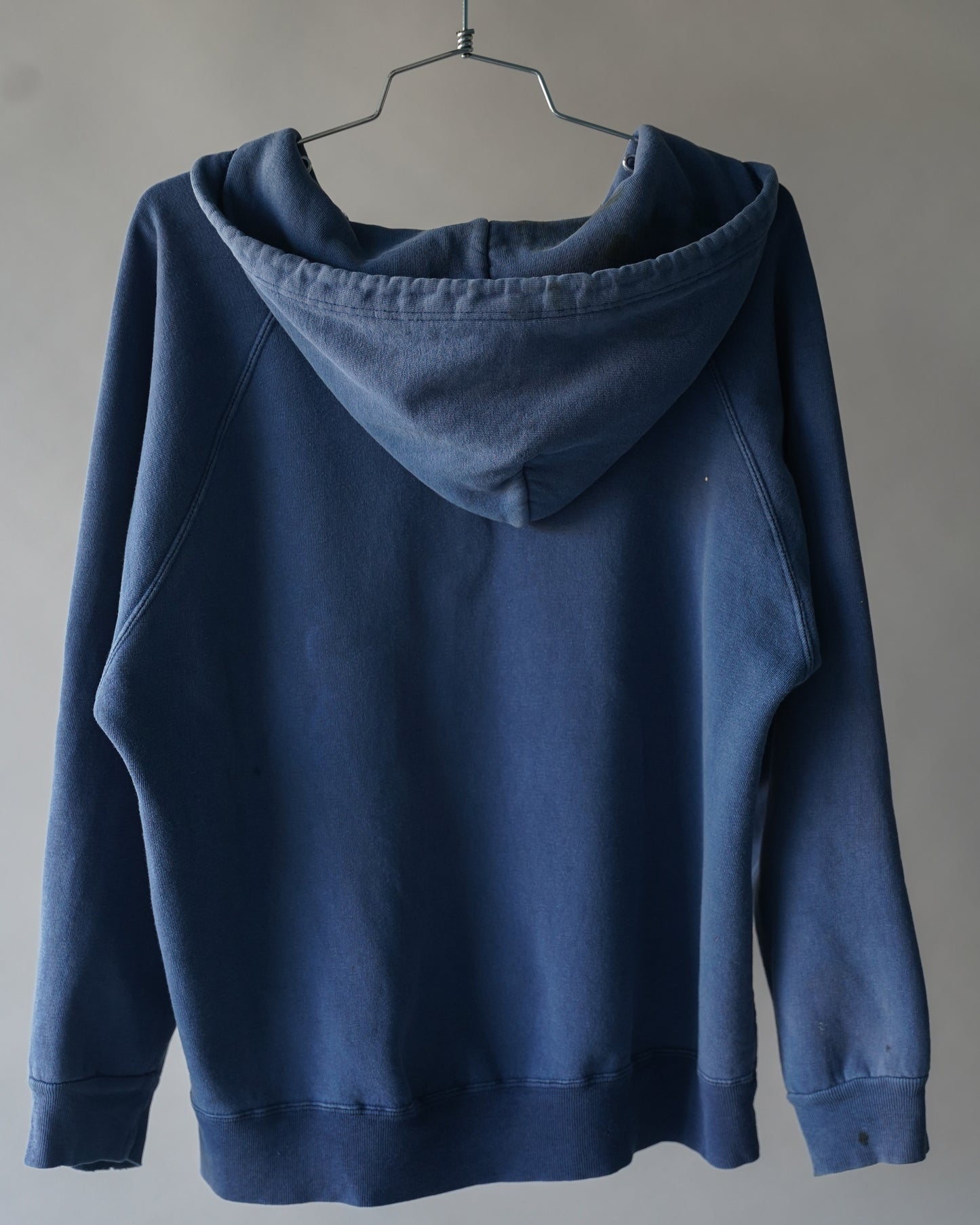 70's Faded Blue Zip Up Sweatshirt - Large
