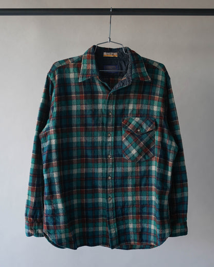 80's Pendleton Wool Plaid Shirt - Large