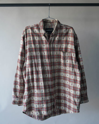 90's Plaid Cotton Shirt - XL