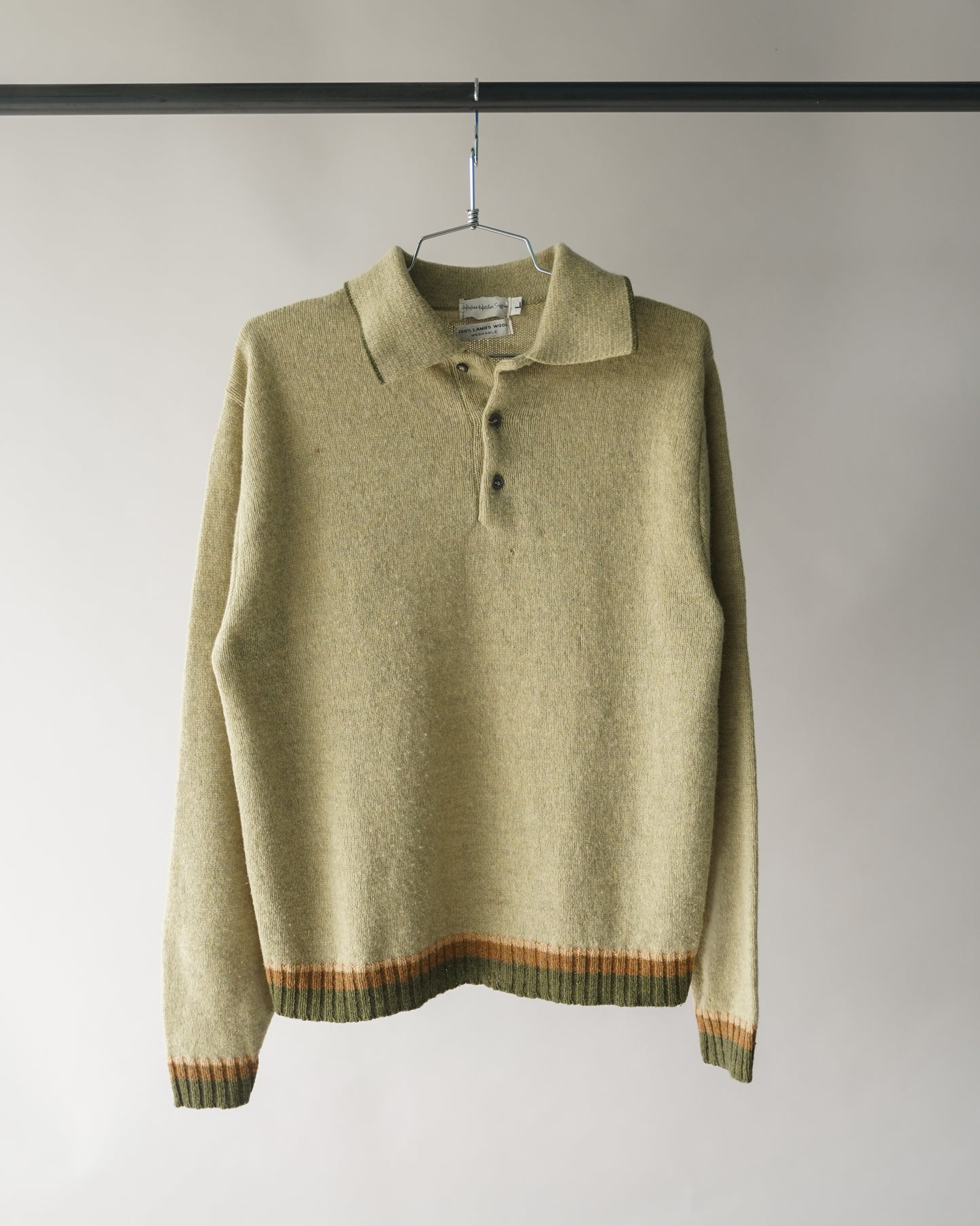 70's Lime Green Polo Shirt - Medium