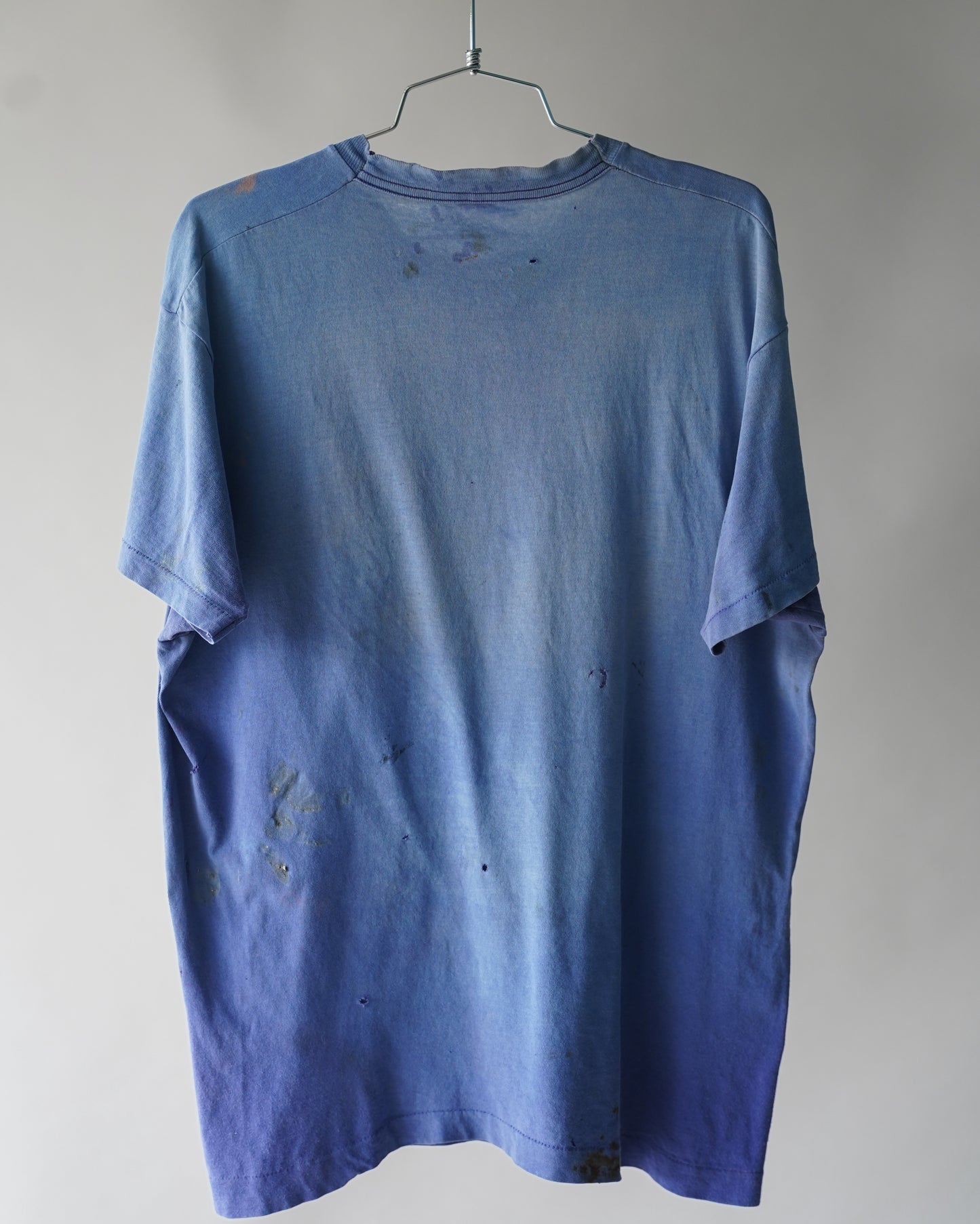 90's Faded & Thrashed Blue Pocket Tee - Large