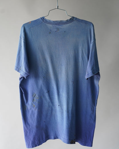 90's Faded & Thrashed Blue Pocket Tee - Large