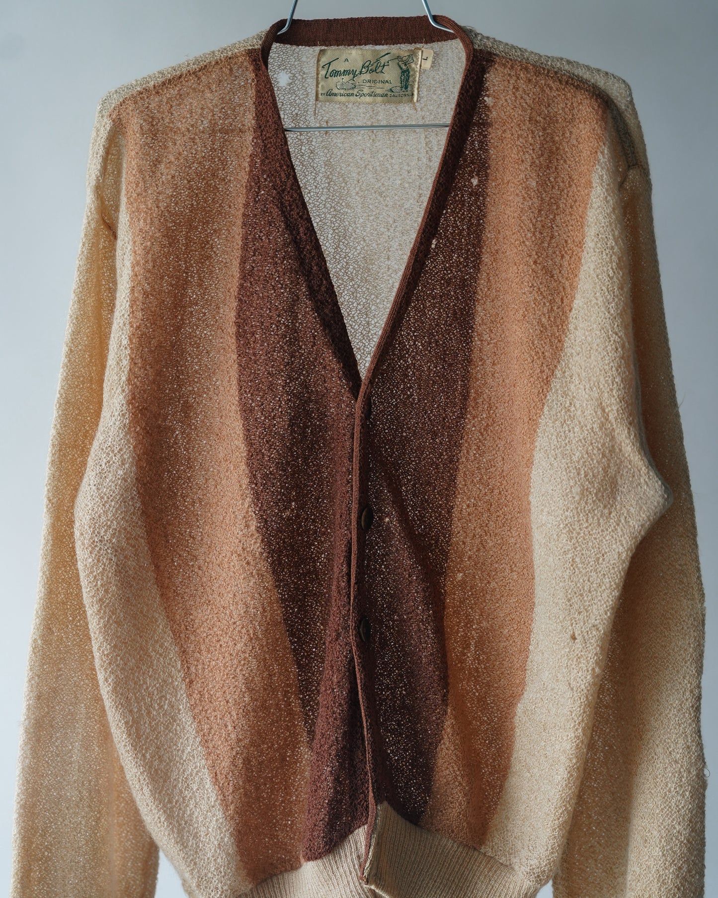 50's Striped Mohair/Alpaca Cardigan - Large (as is)