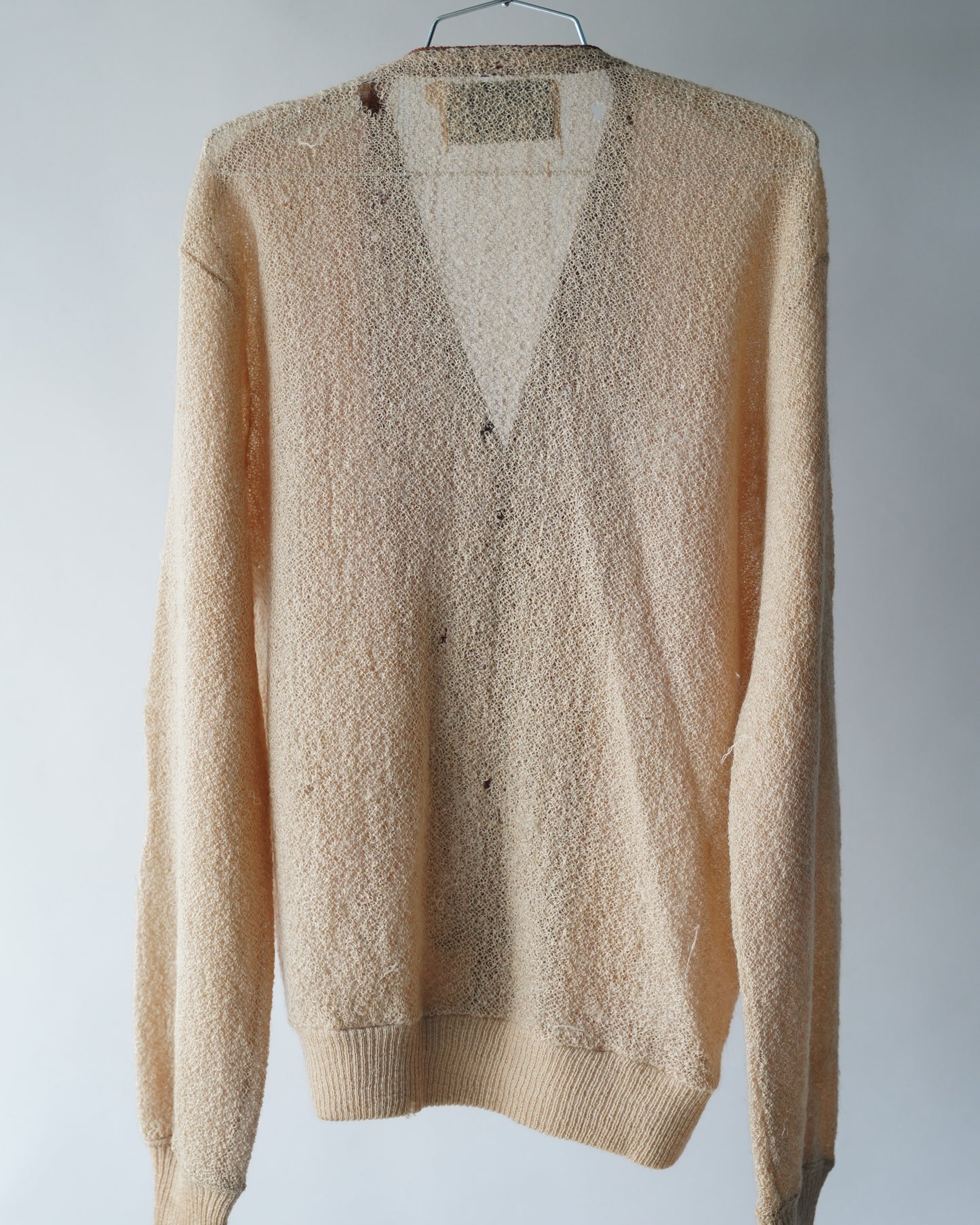 50's Striped Mohair/Alpaca Cardigan - Large (as is)
