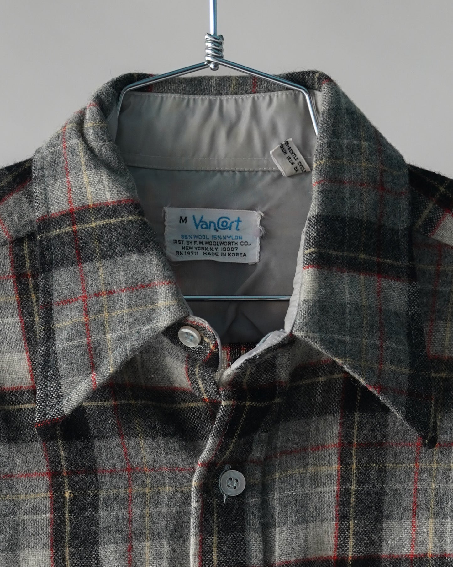 80's Wool Plaid Shirt - Medium