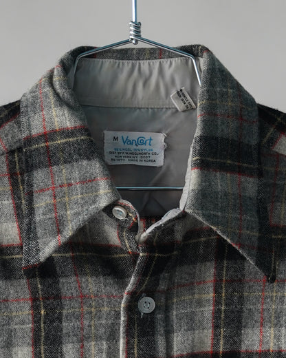 80's Wool Plaid Shirt - Medium