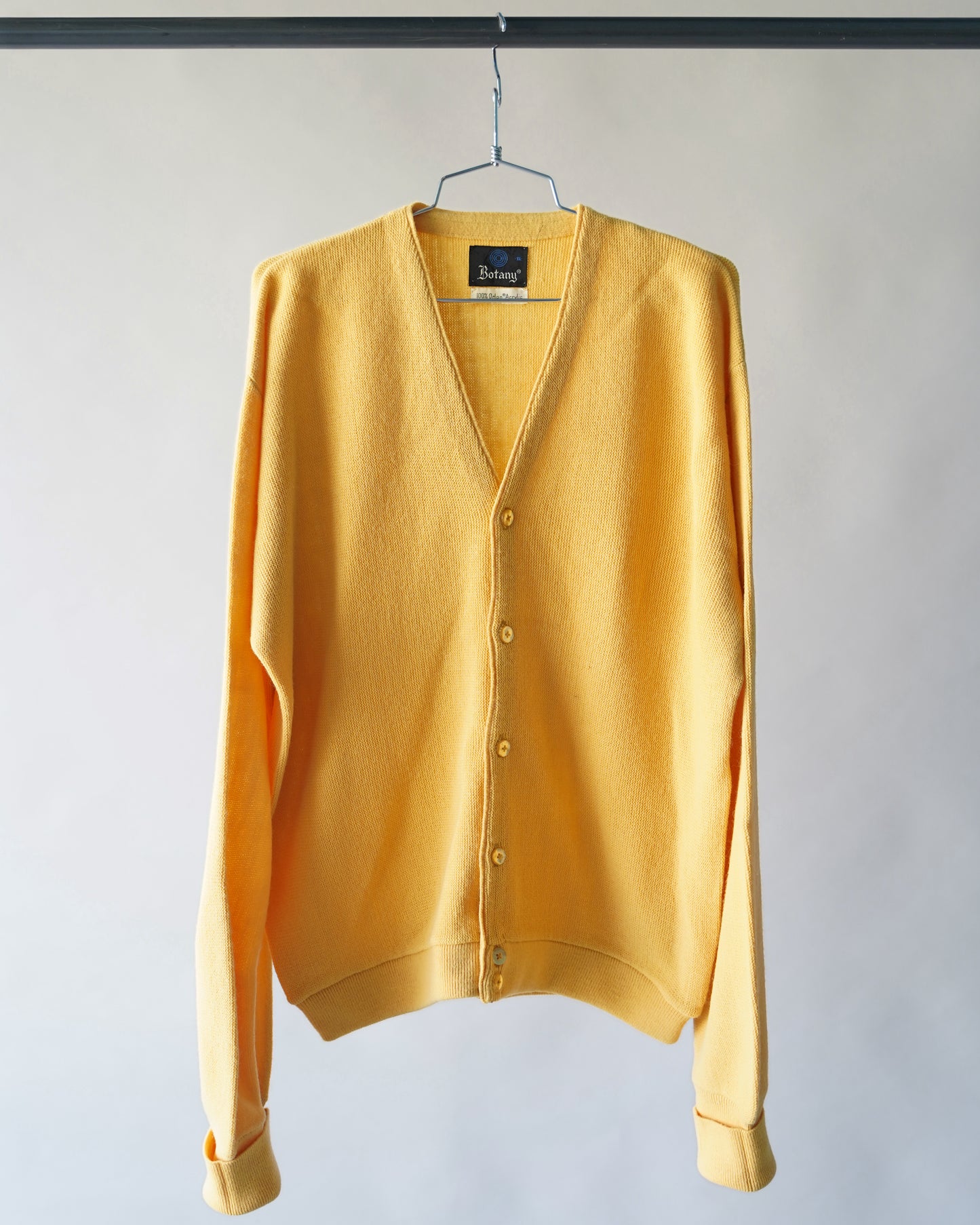 70's Light Yellow Cardigan - XL