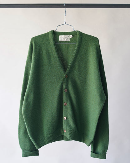 70's Cashmere & Wool Green Cardigan - Large