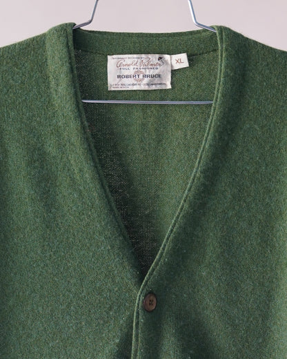 70's Cashmere & Wool Green Cardigan - Large