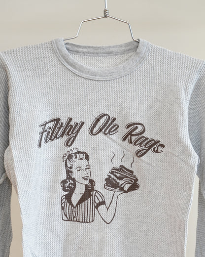 Filthy Ole Rags 90's Thermal - Brown Front Print (Small)