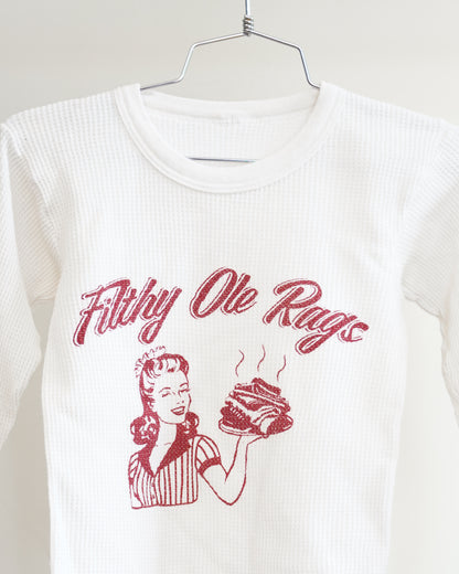 Filthy Ole Rags 90's Thermal - Red Front Print (Small)