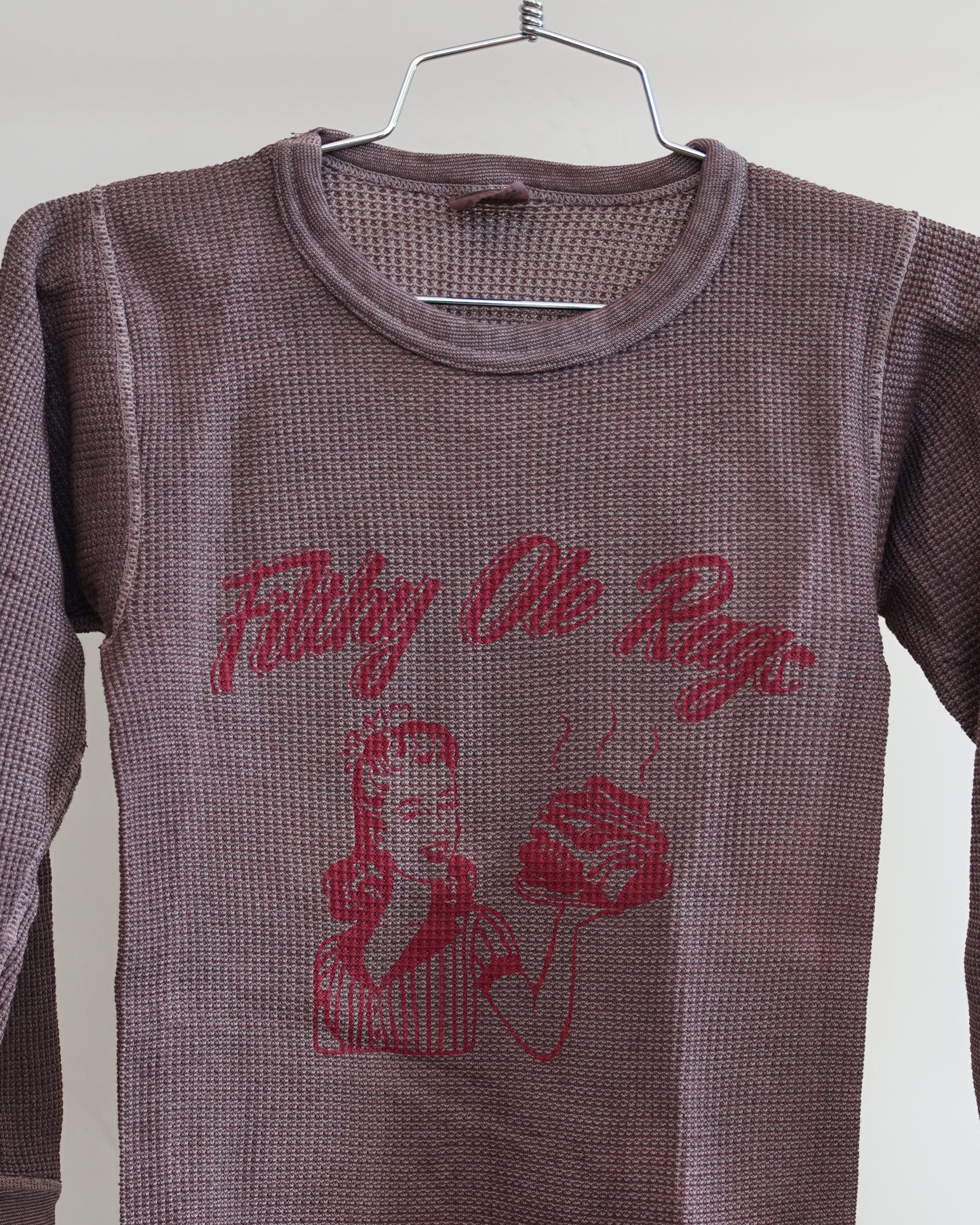 Filthy Ole Rags 90's Overdyed Thermal - Red Front Print (Small)