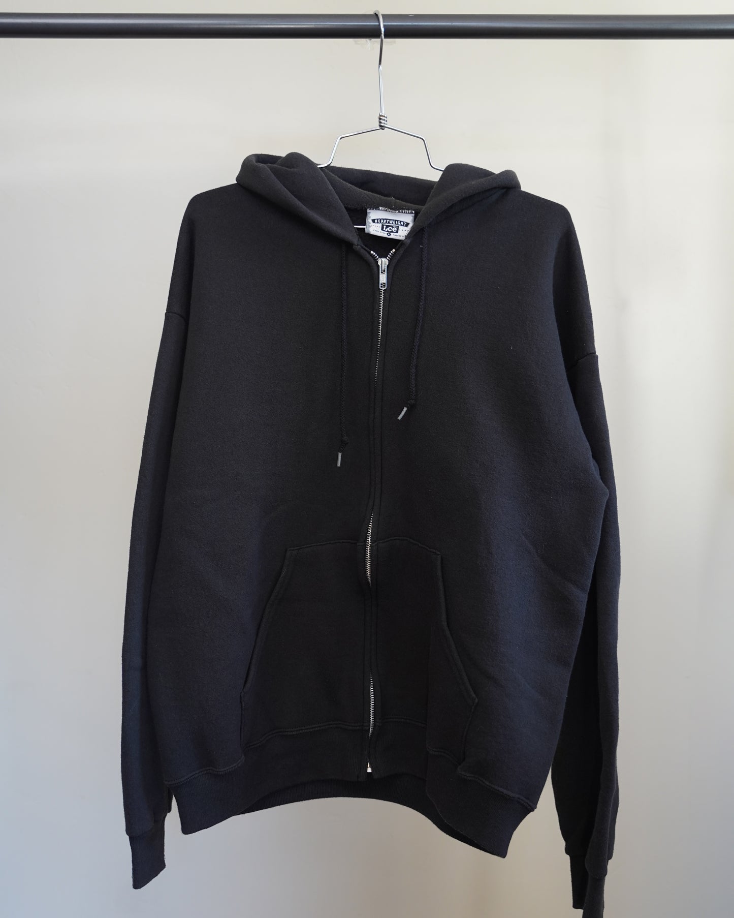 Filthy Ole Rags 90's Black Zip-Up Hoodie - White Back Print (Large)