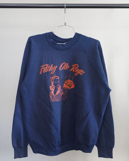 Filthy Ole Rags 90's Sweatshirt - Orange Front Print (Large)