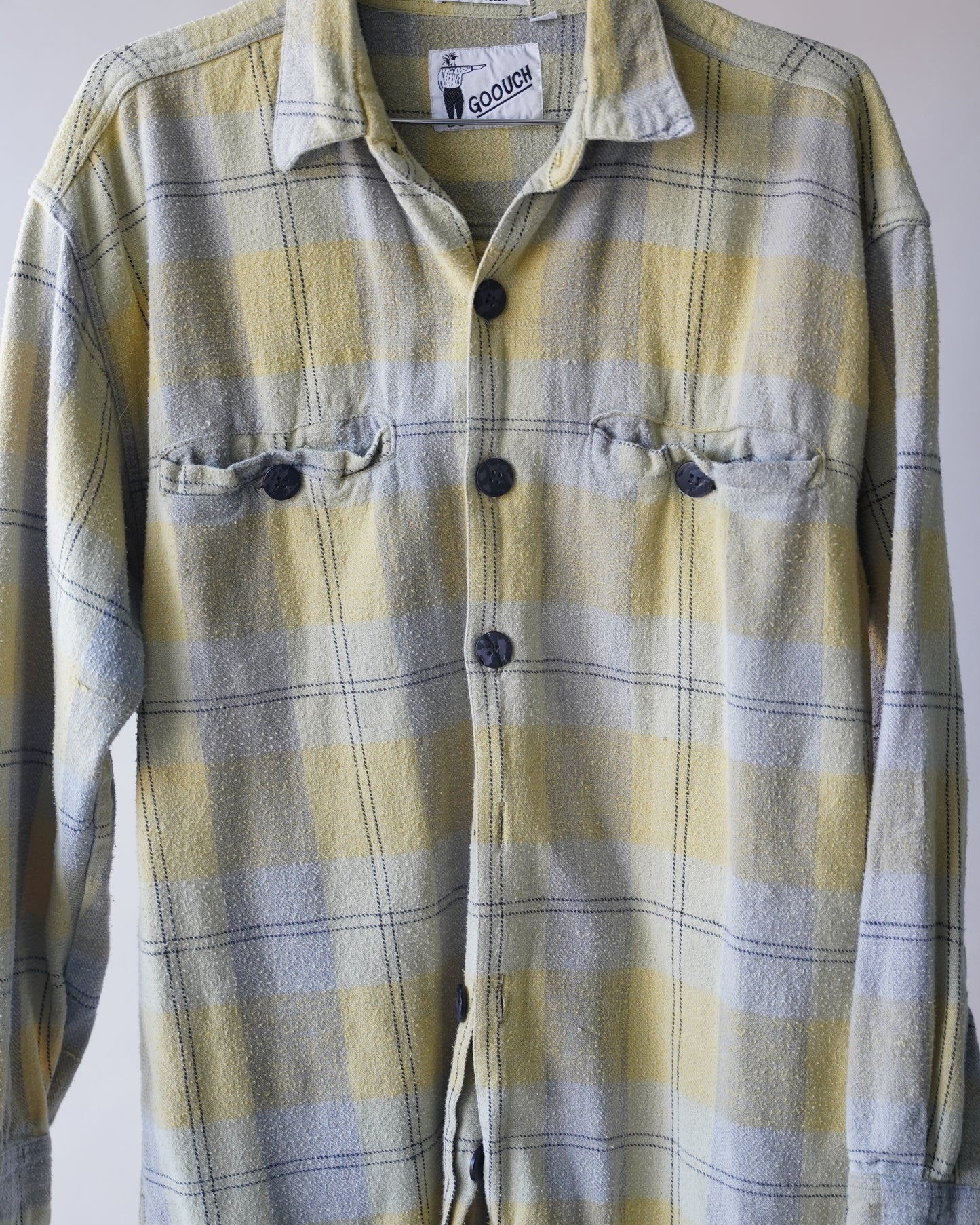 90's Goouch Yellow Flannel - Large