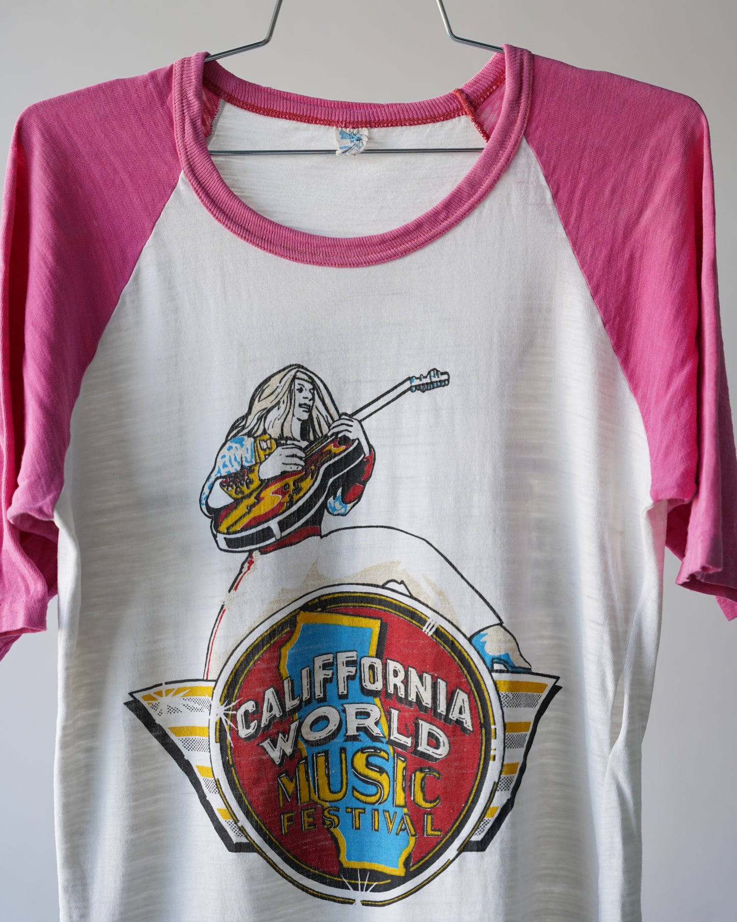 70's California World Music Festival Raglan - Medium