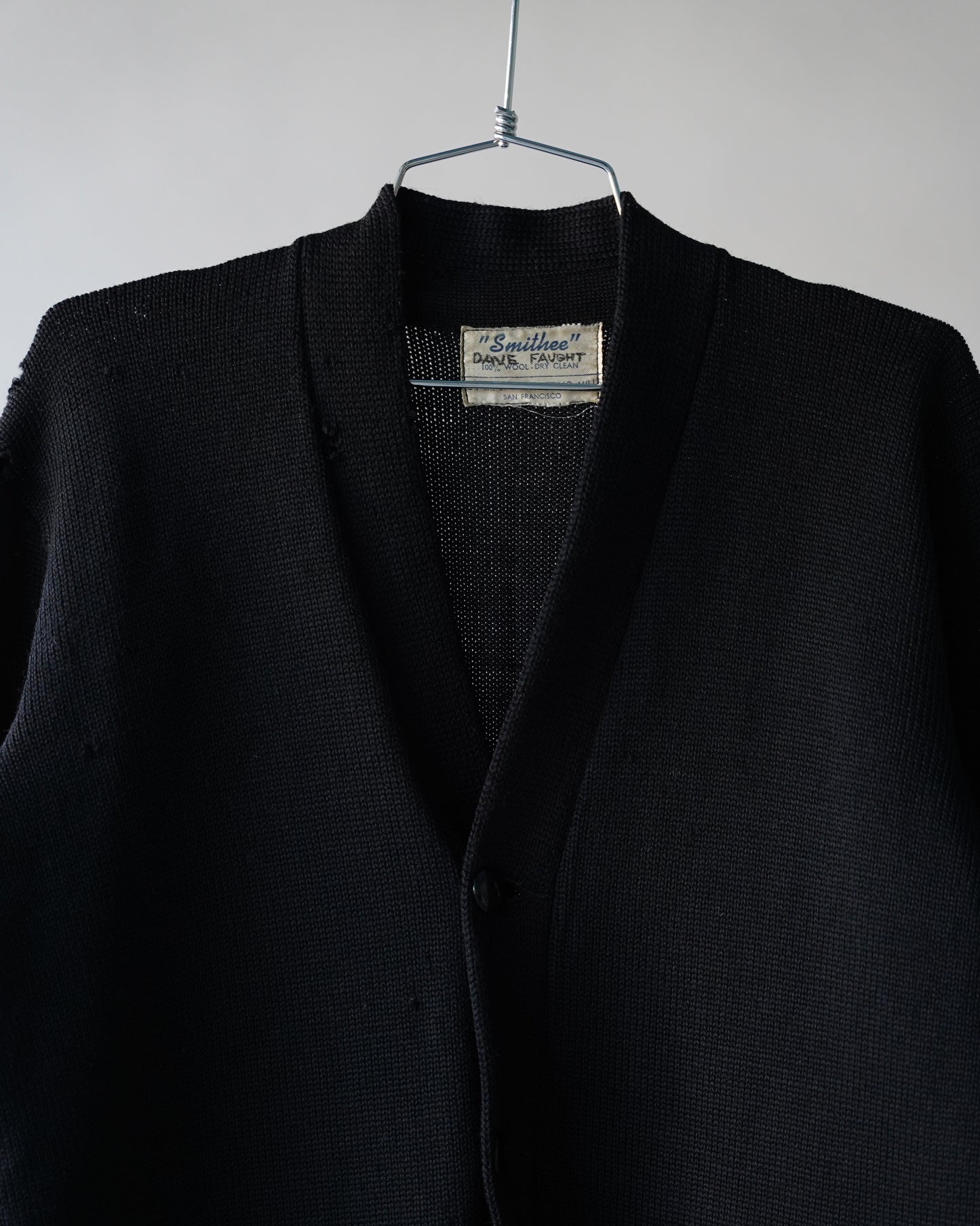 50's Black Collegiate Cardigan - Large