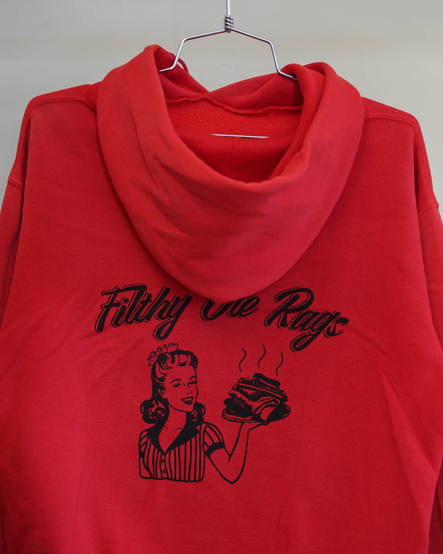Filthy Ole Rags 70's Russell Hoodie - Black Back Print (Large)
