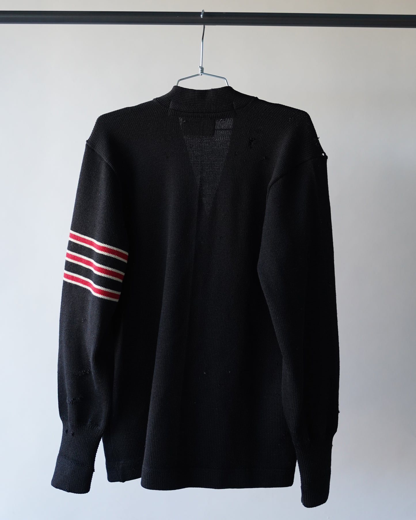 50's Black Collegiate Cardigan - Large