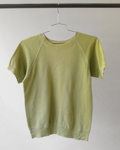 60's Light Green Short Sleeved Sweatshirt - Medium