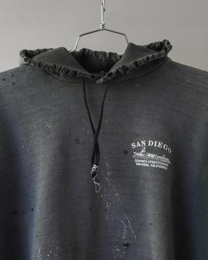 00's Distressed & Faded San Diego Fishing Hoodie - XXL