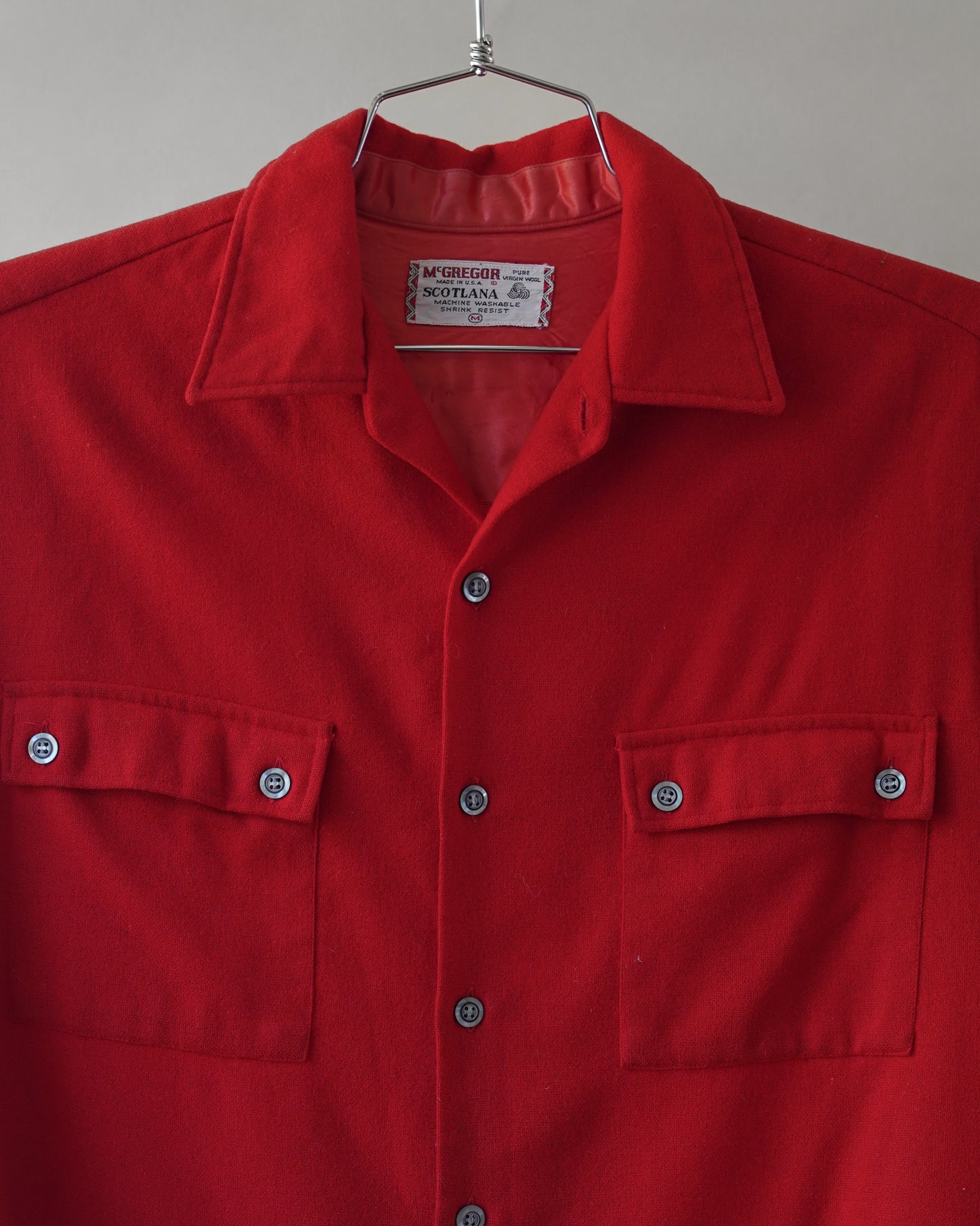 60's Red McGregor Wool Shirt - Medium