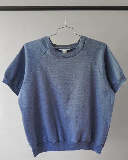80's Light Blue Shortsleeved Sweatshirt - Large