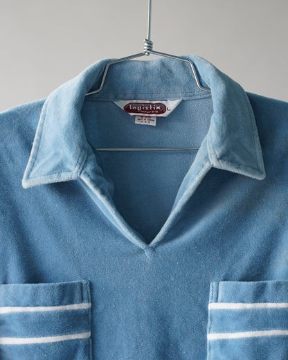 70's Velour Polo Shirt - Medium