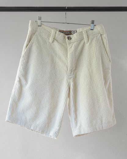90's Counter Culture White Corduroy Shorts - 32x21