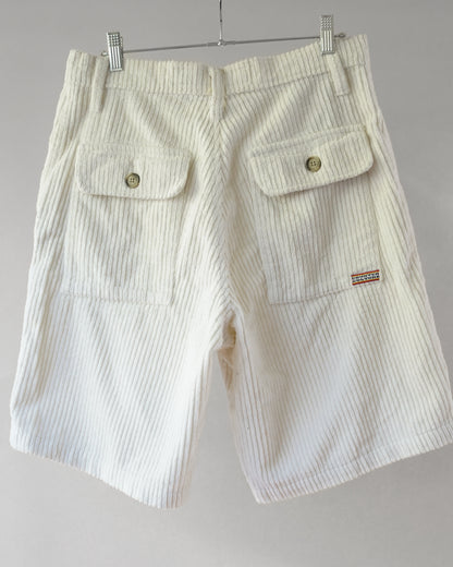 90's Counter Culture White Corduroy Shorts - 32x21
