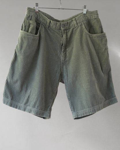 90's Baggy Gray Corduroy Shorts - 36x22