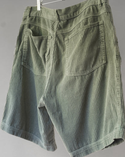 90's Baggy Gray Corduroy Shorts - 36x22