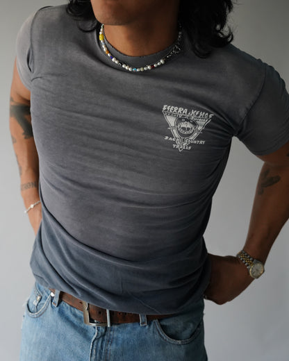 80's Faded Black Piranha Tee - Medium