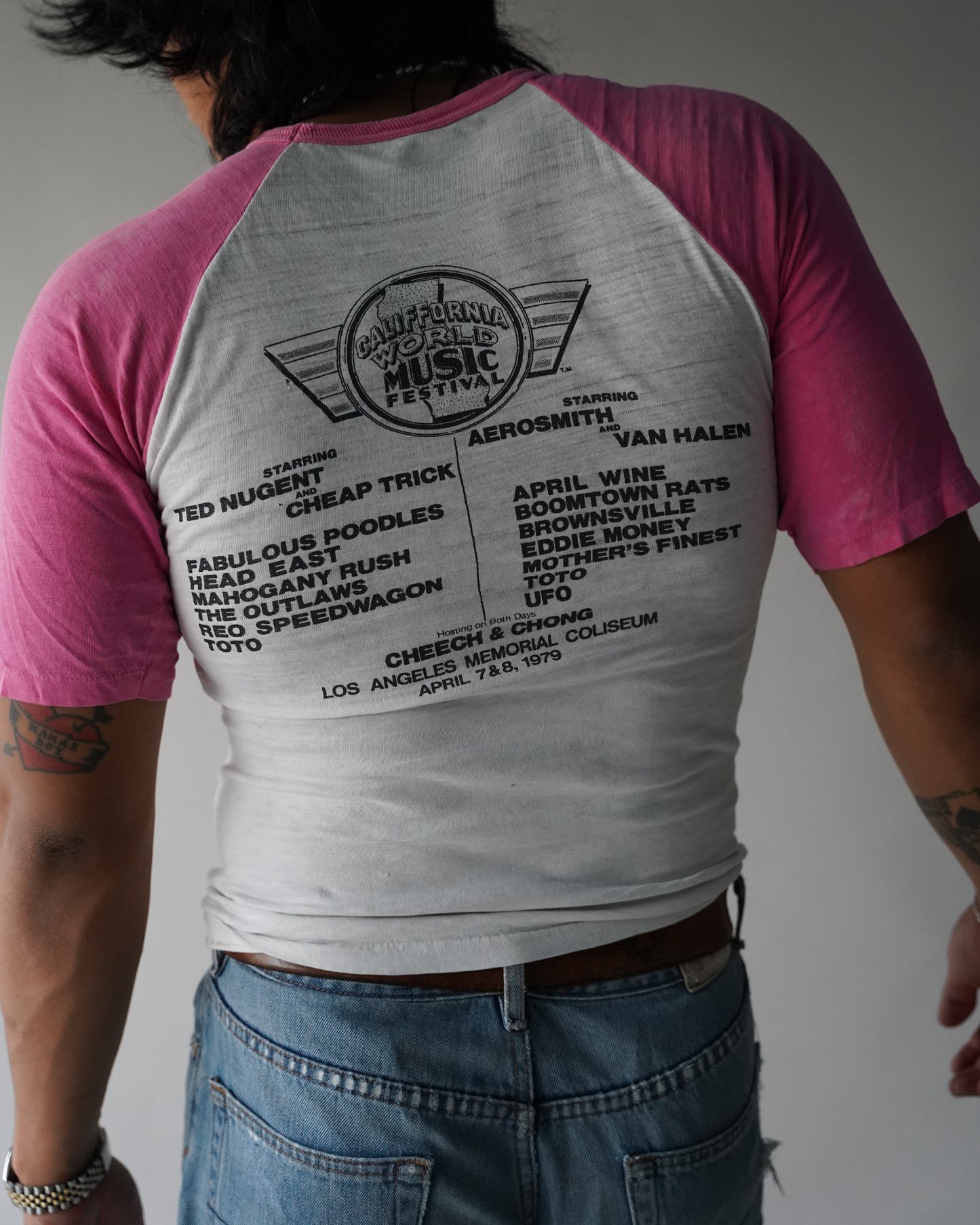 70's California World Music Festival Raglan - Medium