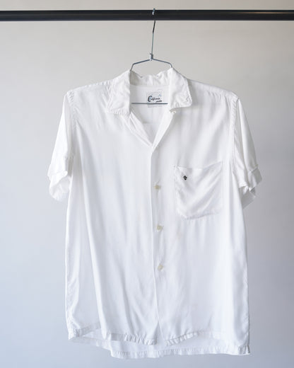 50's White Loop Collar Shirt - Medium